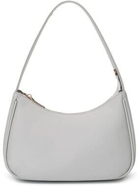 Women's Grey Zipper Tote Handbag Mini Shoulder Imported Clutch Purses